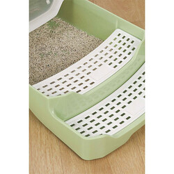 M-Pets Eco Rattan Kapalı Kedi Tuvaleti Yeşil 69x42x41 Cm - Thumbnail