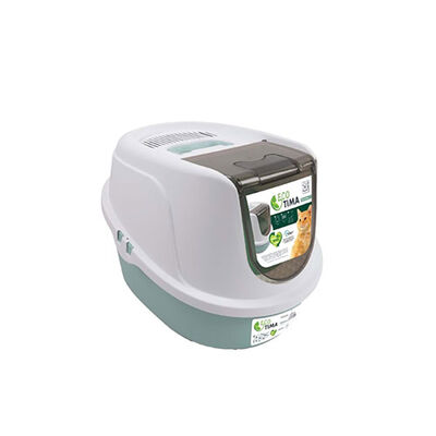 M-Pets Eco Tima Kapalı Kedi Tuvaleti Deniz Yeşili 40x38x53 Cm 