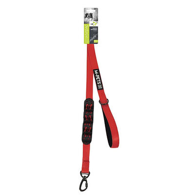 M-Pets Flex Köpekler İçin Şok Emici Gezdirme Kayışı Kırmızı-Siyah 120 Cm 