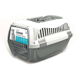 M-Pets Giro Carrier Kedi ve Köpek Taşıma Çantası Bej Beyaz 51,6x32,7x29,6 Cm - Thumbnail