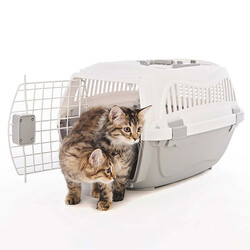 M-Pets Giro Carrier Kedi ve Köpek Taşıma Çantası Bej Beyaz 51,6x32,7x29,6 Cm - Thumbnail