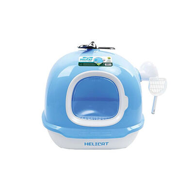 M-Pets Helicat Kapalı Kedi Tuvaleti Mavi 68,6x52,6x53,4 Cm 