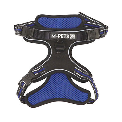 M-Pets Hiking Reflektörlü Köpek Göğüs Tasması Mavi Small 35-60 Cm 