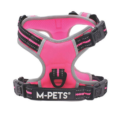 M-Pets Hiking Reflektörlü Köpek Göğüs Tasması Pembe Medium 40-75 Cm 