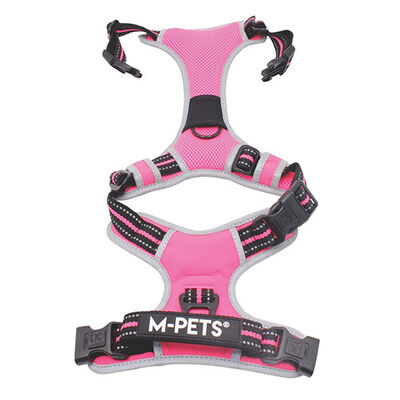 M-Pets Hiking Reflektörlü Köpek Göğüs Tasması Pembe Medium 40-75 Cm 