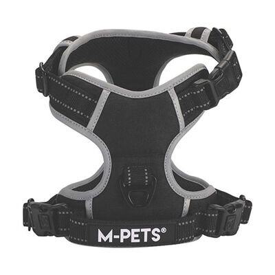 M-Pets Hiking Reflektörlü Köpek Göğüs Tasması Siyah Large 45-95 Cm 