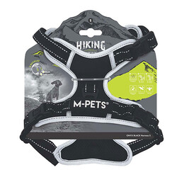 M-Pets - M-Pets Hiking Reflektörlü Köpek Göğüs Tasması Siyah Small 35-60 Cm 
