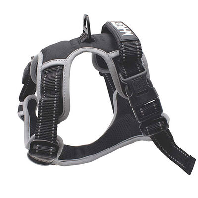 M-Pets Hiking Reflektörlü Köpek Göğüs Tasması Siyah Small 35-60 Cm 