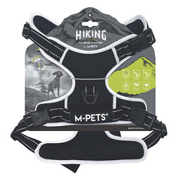 M-Pets - M-Pets Hiking Reflektörlü Köpek Göğüs Tasması Siyah XLarge 50-110 Cm 