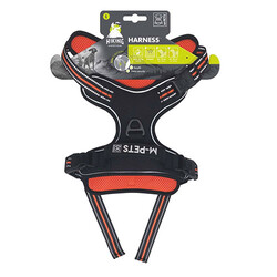 M-Pets - M-Pets Hiking Reflektörlü Köpek Göğüs Tasması Turuncu Large 45-95 Cm 