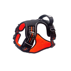 M-Pets Hiking Reflektörlü Köpek Göğüs Tasması Turuncu Medium 40-75 Cm - Thumbnail