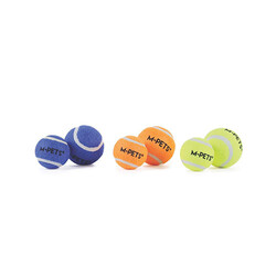 M-Pets Hop Tenis Topu Köpek Oyuncağı Mavi 3'lü 5 Cm - Thumbnail