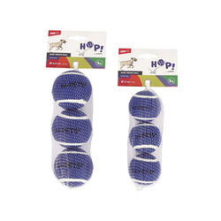 M-Pets Hop Tenis Topu Köpek Oyuncağı Mavi 3'lü 6,4 Cm - Thumbnail