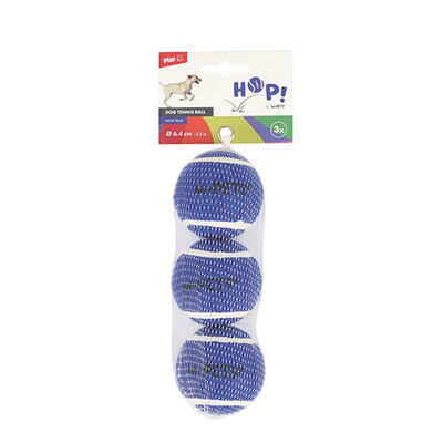 M-Pets Hop Tenis Topu Köpek Oyuncağı Mavi 3'lü 6,4 Cm 