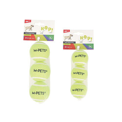 M-Pets Hop Tenis Topu Köpek Oyuncağı Sarı 3'lü 5 Cm - Thumbnail