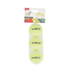 M-Pets - M-Pets Hop Tenis Topu Köpek Oyuncağı Sarı 3'lü 6,4 Cm 