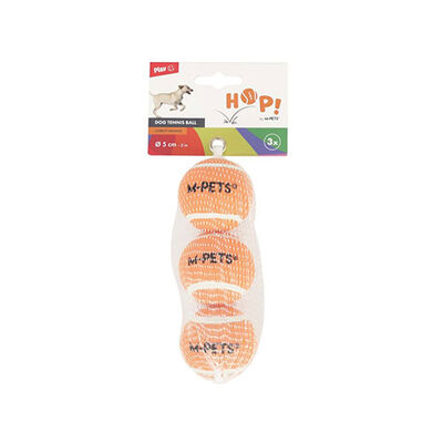 M-Pets Hop Tenis Topu Köpek Oyuncağı Turuncu 3'lü 5 Cm 