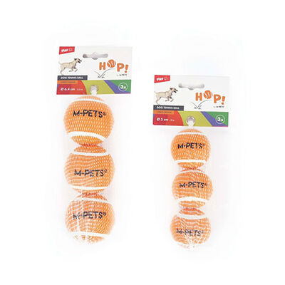 M-Pets Hop Tenis Topu Köpek Oyuncağı Turuncu 3'lü 5 Cm 