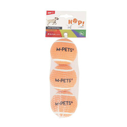M-Pets - M-Pets Hop Tenis Topu Köpek Oyuncağı Turuncu 3'lü 6,4 Cm 