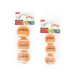 M-Pets Hop Tenis Topu Köpek Oyuncağı Turuncu 3'lü 6,4 Cm - Thumbnail