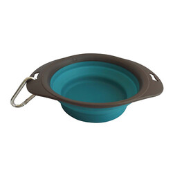 M-Pets Kedi ve Köpekler İçin Katlanır Silikon Mama ve Su Kabı Mavi 420 Ml - Thumbnail