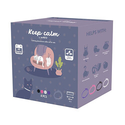 M-Pets - M-Pets Keep Calm Calming Sakinleştici Kedi Tasması 4'lü Mix Color 