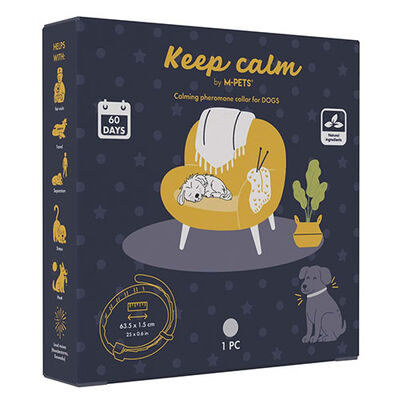 M-Pets Keep Calm Calming Sakinleştici Köpek Tasması Gri 