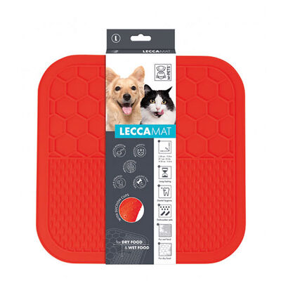 M-Pets Lecca Kedi ve Köpekler İçin Yavaş Beslenme Ödül Matı Large Kırmızı 30x30 Cm 