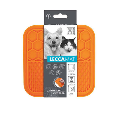 M-Pets Lecca Kedi ve Köpekler İçin Yavaş Beslenme Ödül Matı Small Turuncu 15x15 Cm 