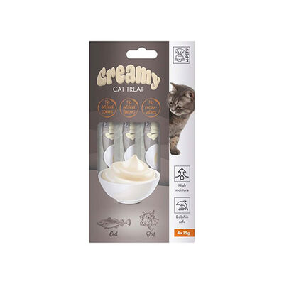 M-Pets Morina Balıklı ve Biftekli Krema Kedi Ödül Maması 4x15 Gr 