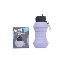 M-Pets On The Road Lavanta Moru Katlanabilir Köpek Seyahat Suluğu 200-550 ml - Thumbnail