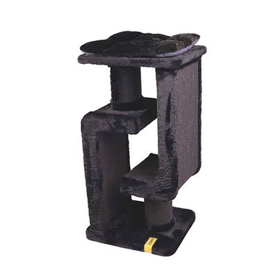 M-Pets Panther Premium Duo Tırmalama Tahtalı Kedi Ağacı Siyah 48x40x98 Cm 