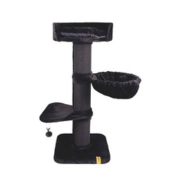 M-Pets - M-Pets Panther Premium Nido Kedi Tırmalama Ağacı Siyah 55x55x130 Cm 