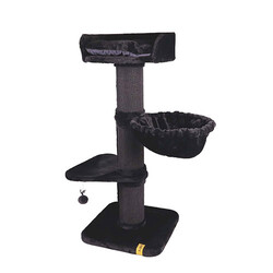 M-Pets Panther Premium Nido Kedi Tırmalama Ağacı Siyah 55x55x130 Cm - Thumbnail