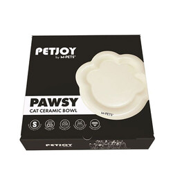 M-Pets Pawsy Seramik Kedi ve Köpek Mama Kabı Beyaz 175 Ml - Thumbnail