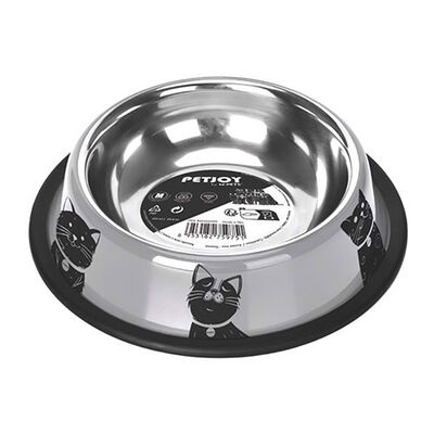 M-Pets Petjoy Cat Family Çelik Kedi Mama Kabı Medium 610 Ml 