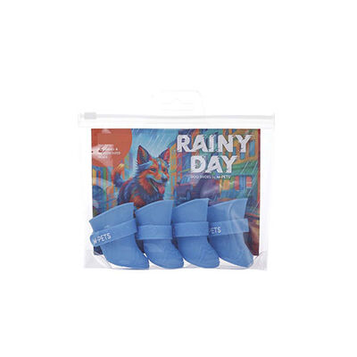 M-Pets Rainy Day Köpek Ayakkabısı Mavi Medium 4,5x3,4 Cm 