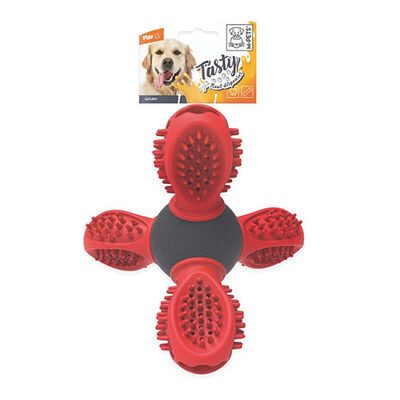 M-Pets Saturn Kauçuk Ödül Hazneli Köpek Oyuncağı Kırmızı 14x13x12 Cm 