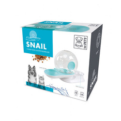M-Pets - M-Pets Snail Hazneli Kedi ve Köpek Su ve Mama Kabı Mavi 2800 Ml 