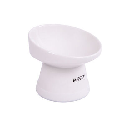 M-Pets Tiltd Seramik Kedi ve Köpek Mama ve Su Kabı Beyaz 150 Ml 