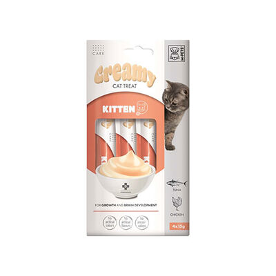 M-Pets Ton Balıklı ve Tavuklu Krema Yavru Kedi Ödül Maması 4x15 Gr 