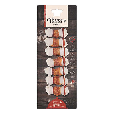 M-Pets Trusty Extra Sığır Etli Düğümlü Kemik Köpek Ödülü 7'li 140 Gr 7,7 Cm 