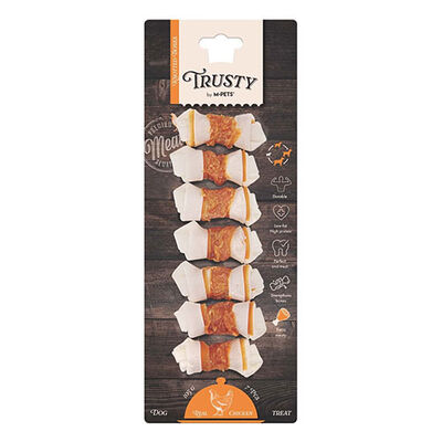 M-Pets Trusty Extra Tavuklu Düğümlü Kemik Köpek Ödülü 7'li 105 Gr 6,4 Cm 