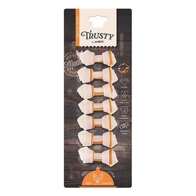 M-Pets Trusty Tavuklu Düğümlü Kemik Köpek Ödülü 7'li 140 Gr 7,7 Cm 