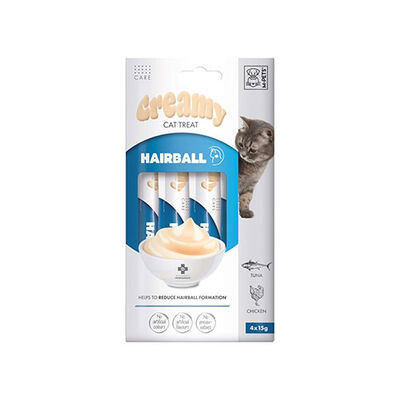 M-Pets Tüy Yumağı Önleyici Krema Kedi Ödül Maması 4x15 Gr 