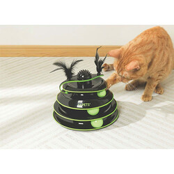 M-Pets Tüylü Dönen Top Kedi Oyuncağı 23 Cm - Thumbnail