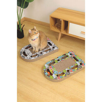 M-Pets Urban Style Freestyle Kedi Karton Tırmalama Tahtası Renkli 50x30 Cm 