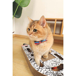 M-Pets Urban Style Freestyle Kedi Karton Tırmalama Tahtası Siyah Beyaz 50x30 Cm - Thumbnail