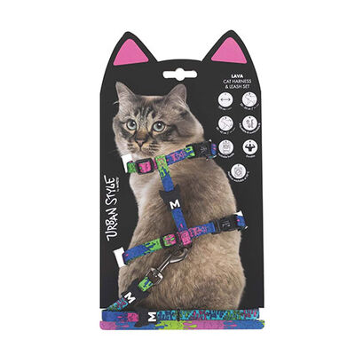 M-Pets Urban Style Lava Kedi Göğüs Tasması Seti 120 Cm 