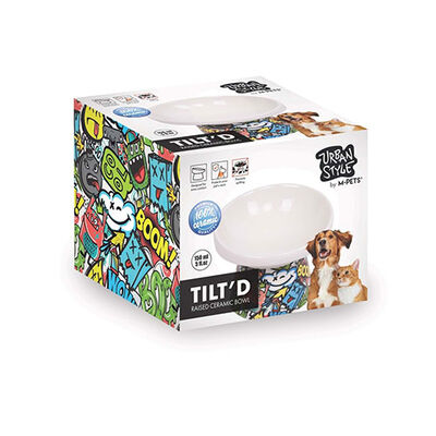 M-Pets Urban Style Seramik Kedi Mama ve Su Kabı Color Mix 150 Ml 10,5x10,6x8 Cm 